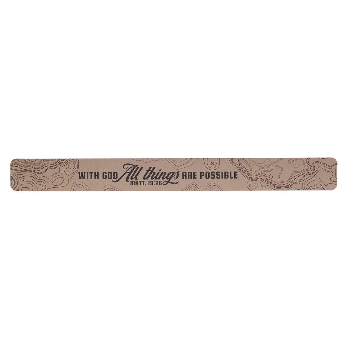 All Things Are Possible Tan Topography Large Magnetic Strip - Matthew 19:26 by Christian Art Gifts