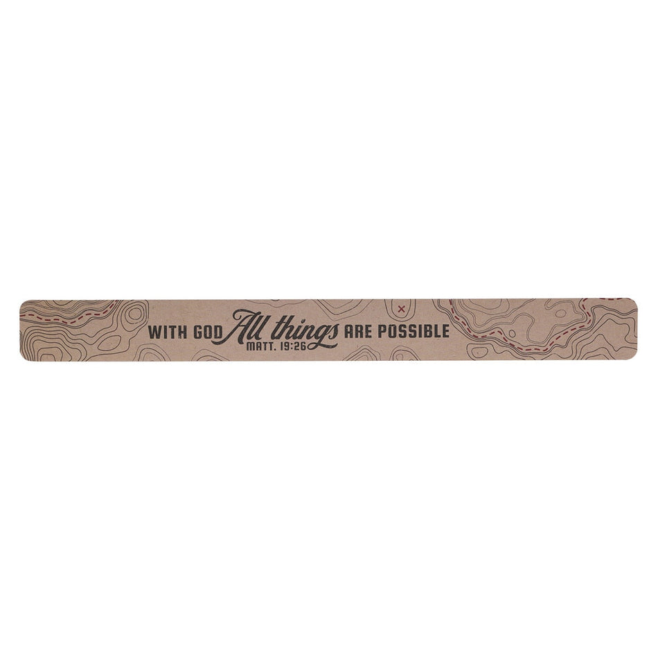All Things Are Possible Tan Topography Large Magnetic Strip - Matthew 19:26 by Christian Art Gifts
