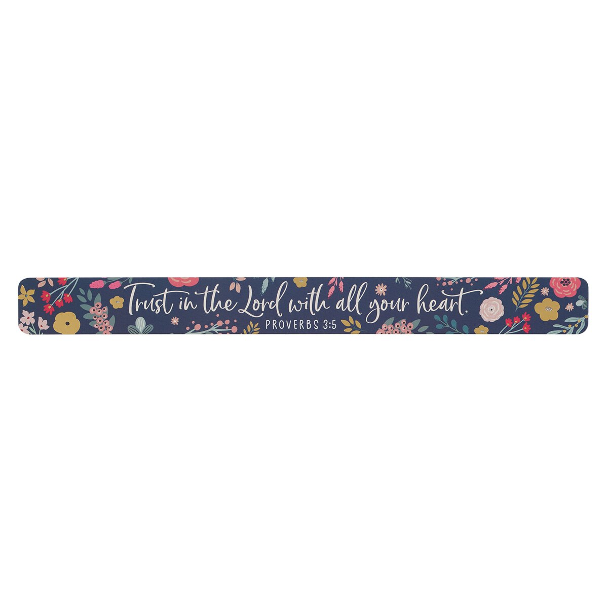 Trust in the Lord Purple Floral Large Magnetic Strip - Proverbs 3:5 by Christian Art Gifts