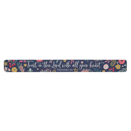 Trust in the Lord Purple Floral Large Magnetic Strip - Proverbs 3:5 by Christian Art Gifts