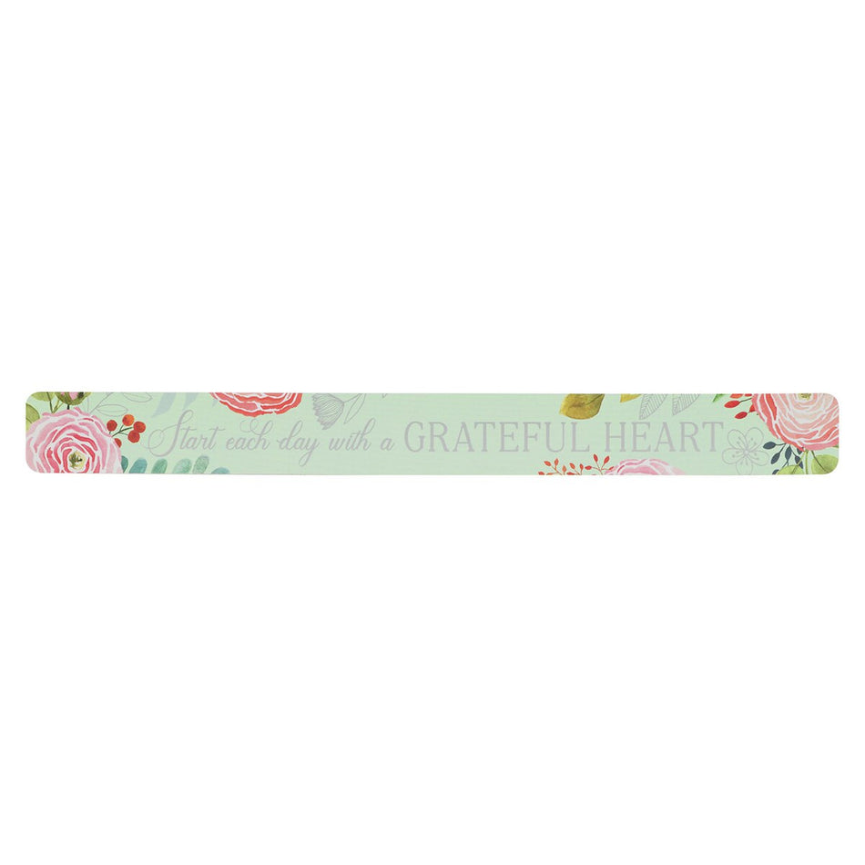 A Grateful Heart Pink Floral Large Magnetic Strip by Christian Art Gifts