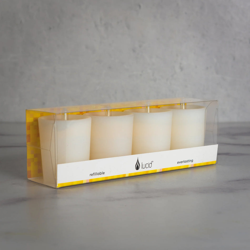 Refillable Votive Candle | Everlasting Real Flame | Set of 4