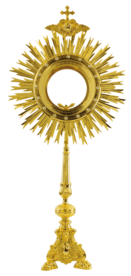 Large Monstrance 35 1/2"H - 24K Gold-Plated by Alviti