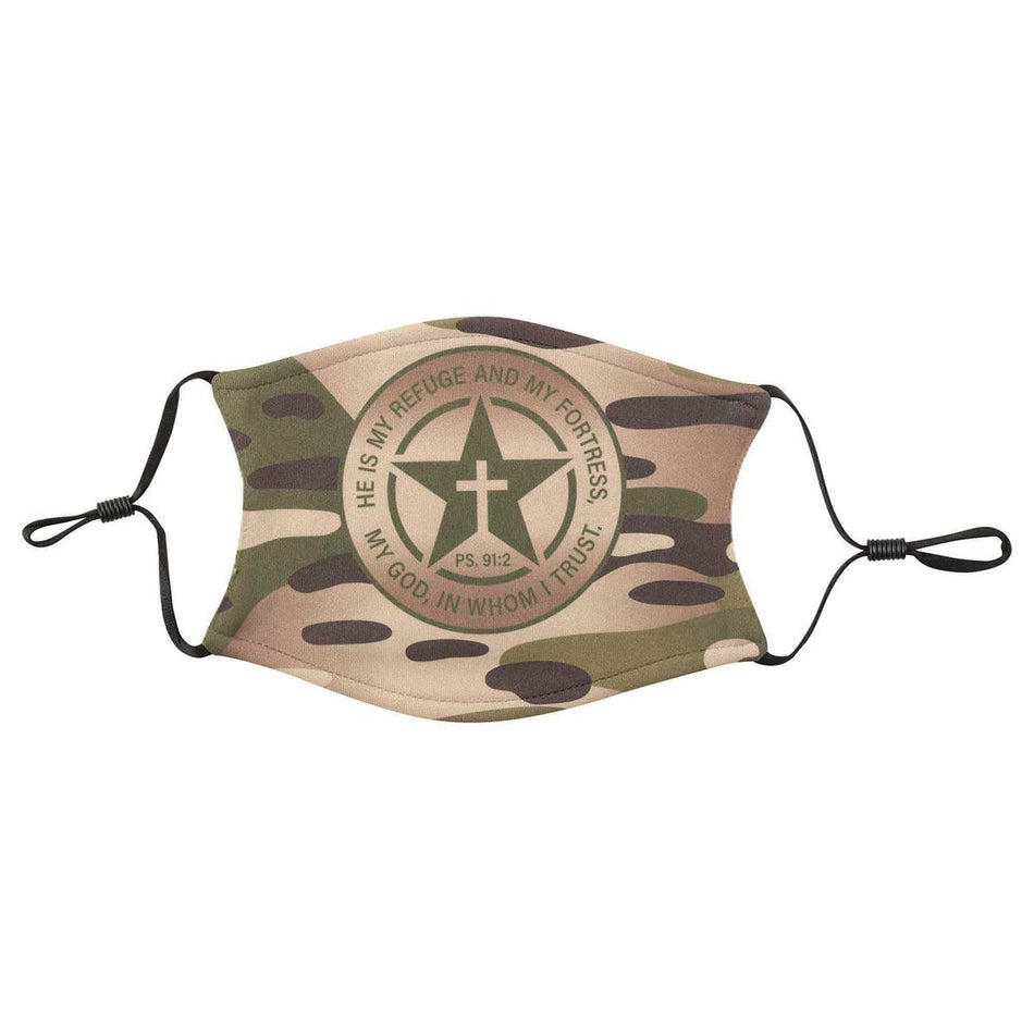 He Is My Refuge Ps.91:2 Camo Mask by Dicksons