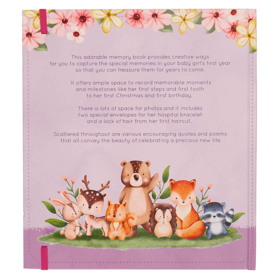 My First Year Hardcover Memory Book for Baby Girls by Christian Art Gifts, product view 2