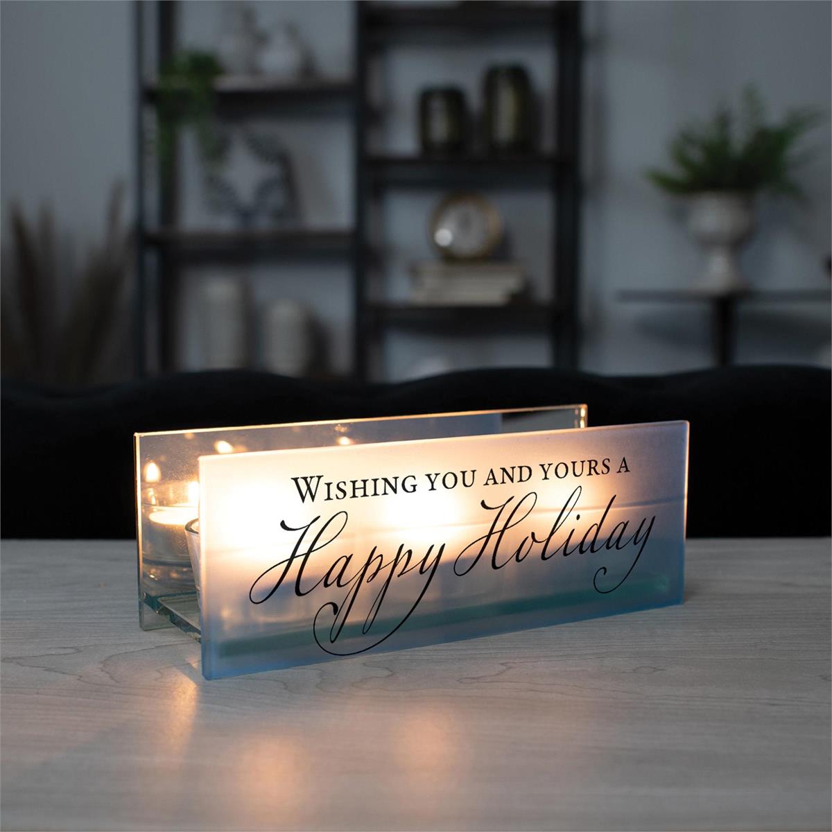 Tealight Wishing You&Yours Happy Holiday by Dicksons, product view 2