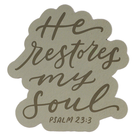 He Restores My Soul Green Magnet - Psalm 23:3 by Christian Art Gifts