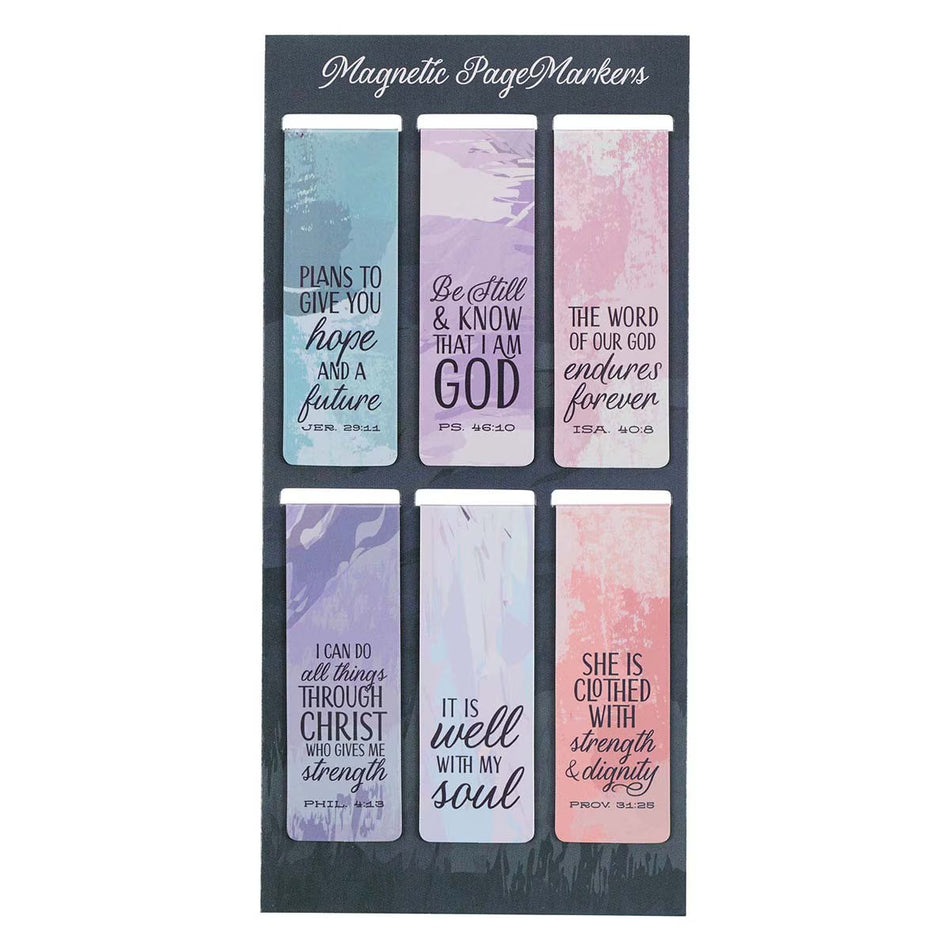Pink Roses Magnetic Bookmark Set