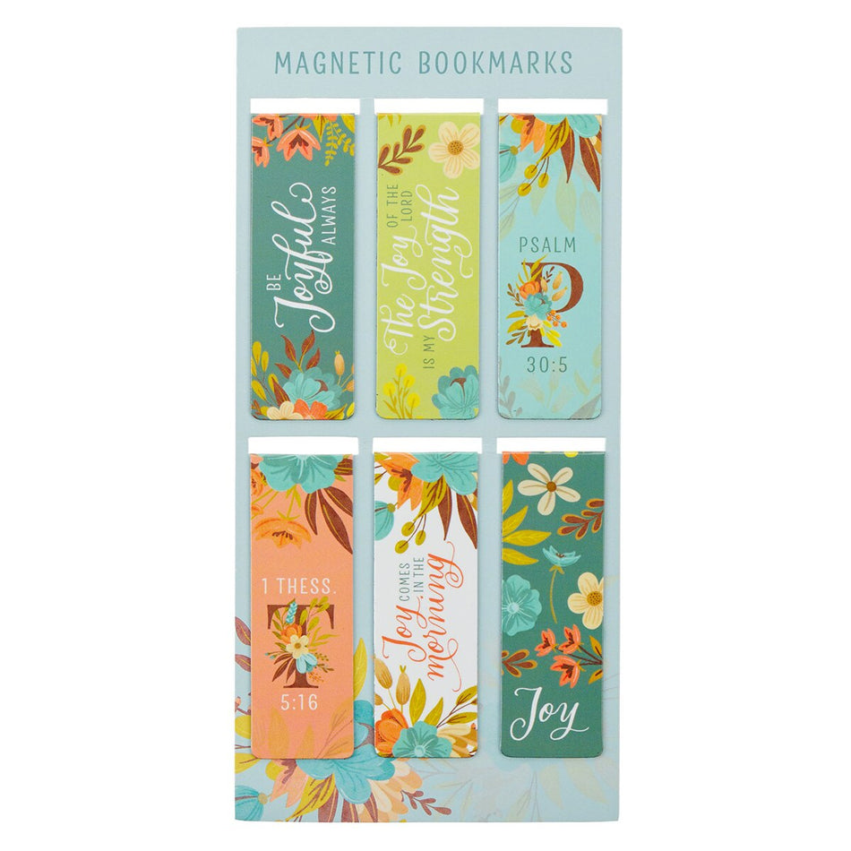 Joyful Faith Floral Magnetic Bookmark Set (Pack of 6) by Christian Art Gifts