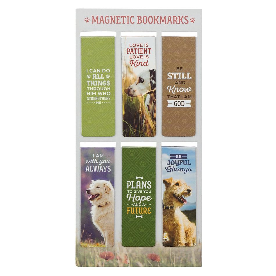 Pawsitive Encouragement Magnetic Bookmark Set (Pack of 6) by Christian Art Gifts