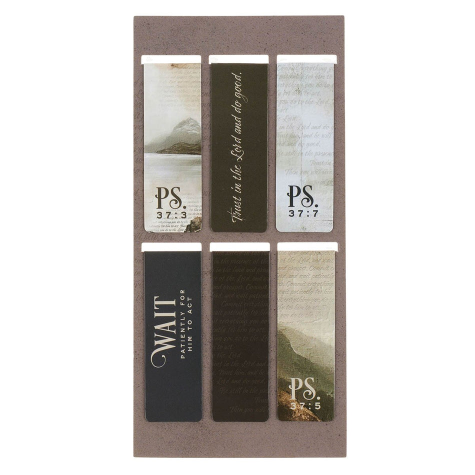 Still, Trust, Commit Scenic Nature Magnetic Bookmark Set - Psalm 37: 3-7 by Christian Art Gifts, product view 2