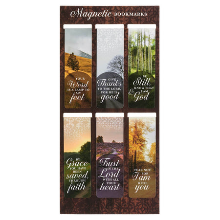 Led by His Light Scenic Nature Magnetic Bookmark Set by Christian Art Gifts