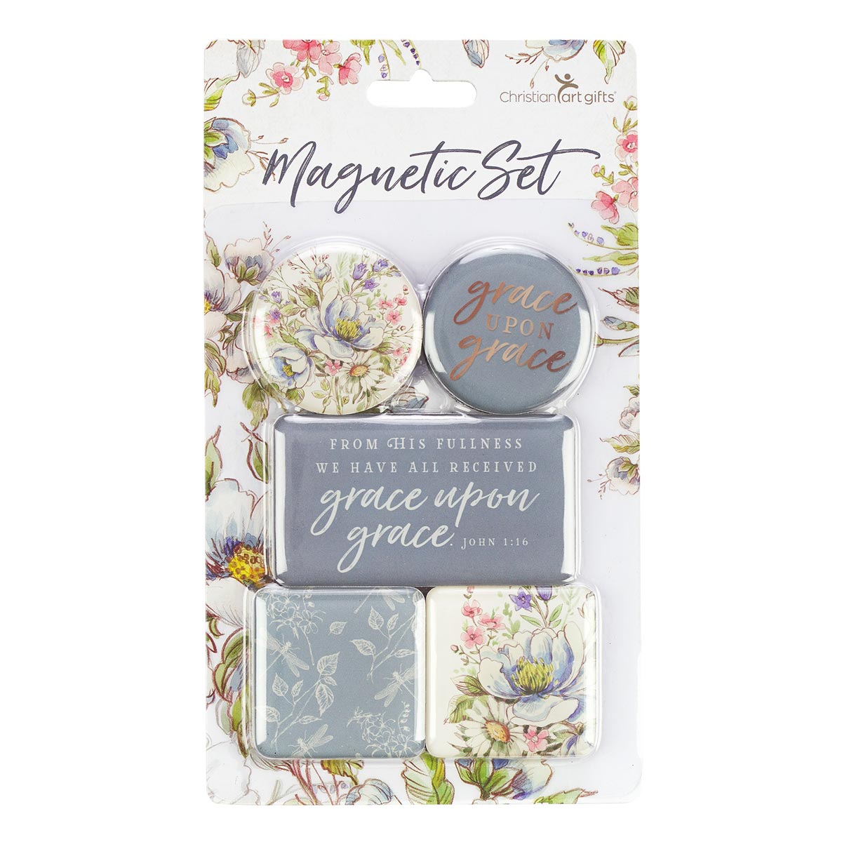 Grace Upon Grace Magnet Set - John 1:16 by Christian Art Gifts