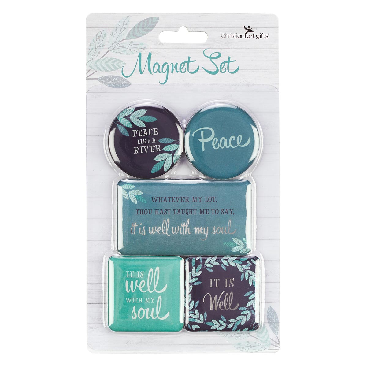 It Is Well With My Soul Teal and Blue Assorted Magnet Set by Christian Art Gifts