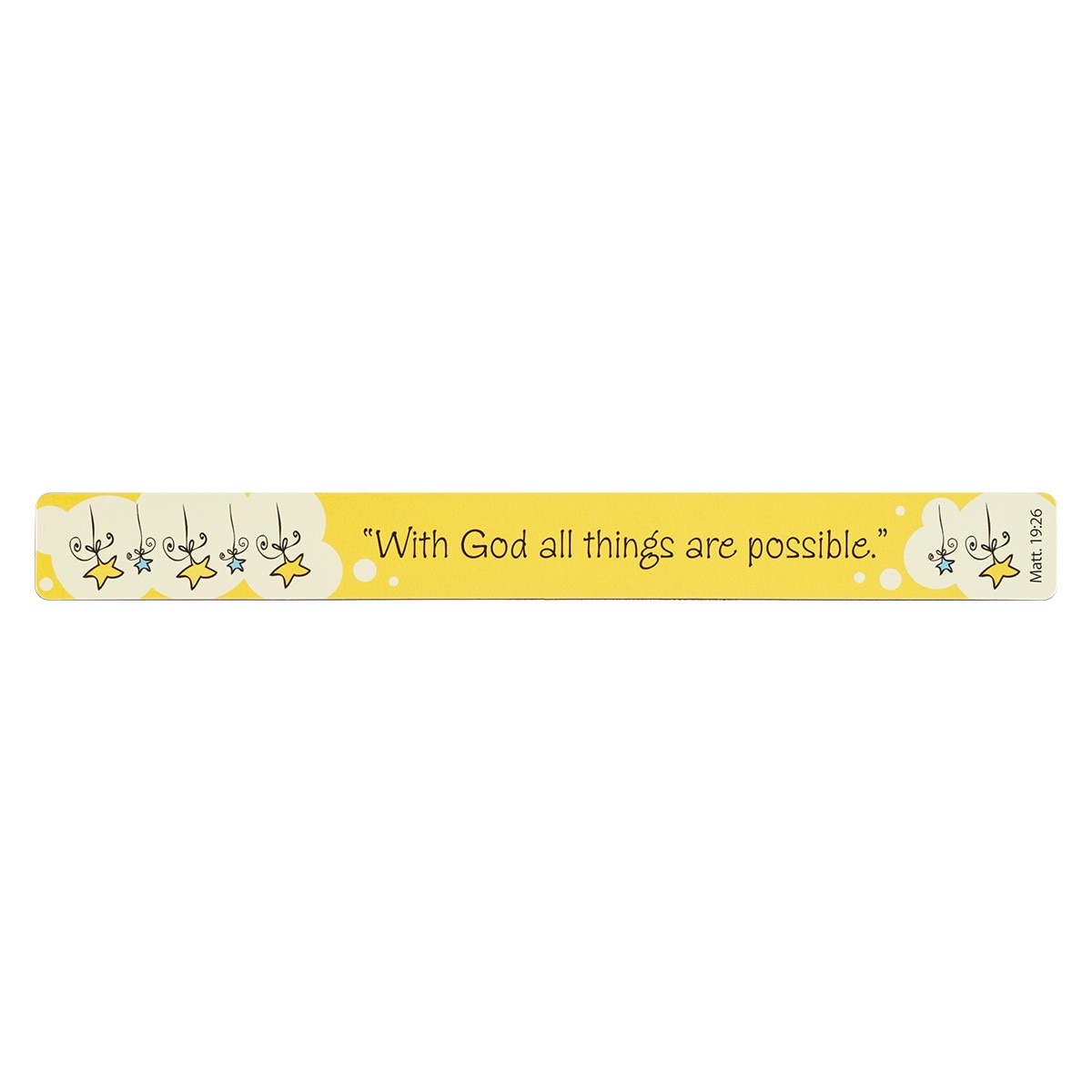 All Things are Possible Yellow Magnetic Strip - Matthew 19:26 by Christian Art Gifts