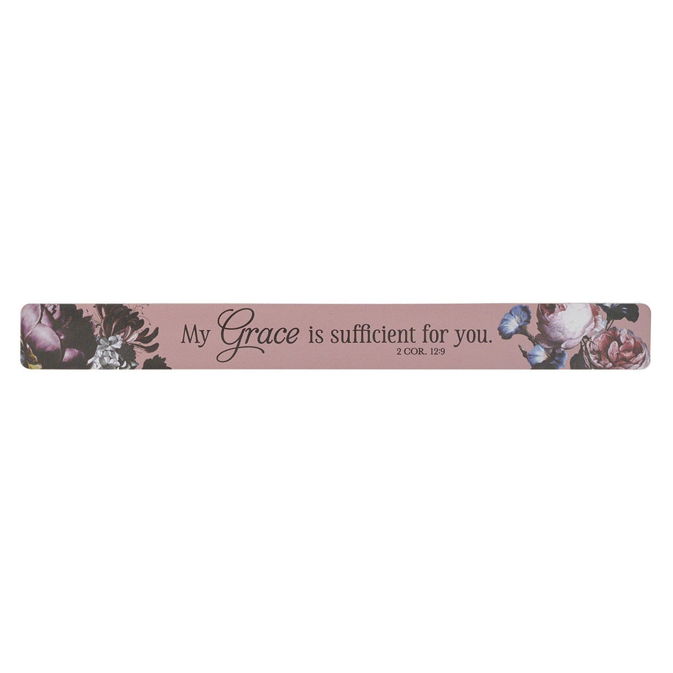 My Grace is Sufficient Pink Magnetic Strip - 2 Corinthians 12:9 (Pack of 6) by Christian Art Gifts