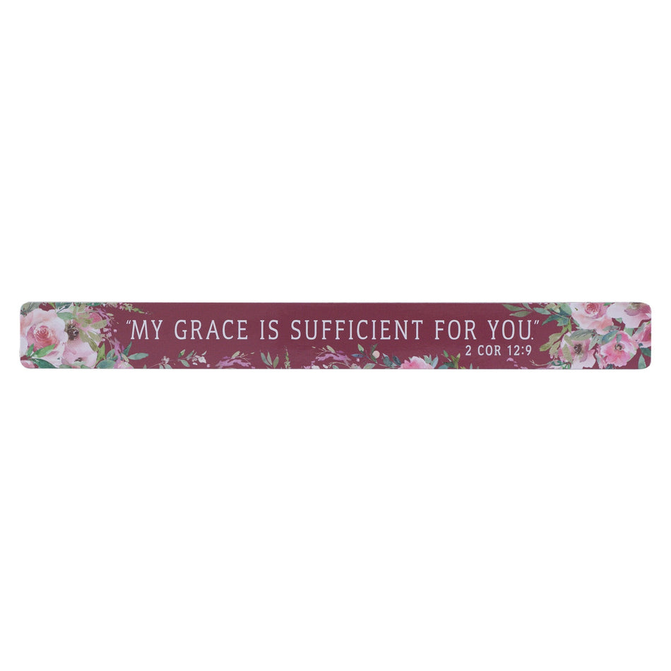 My Grace is Sufficient For You Rosy Pink Magnetic Strip - 2 Corinthians 12:9 by Christian Art Gifts