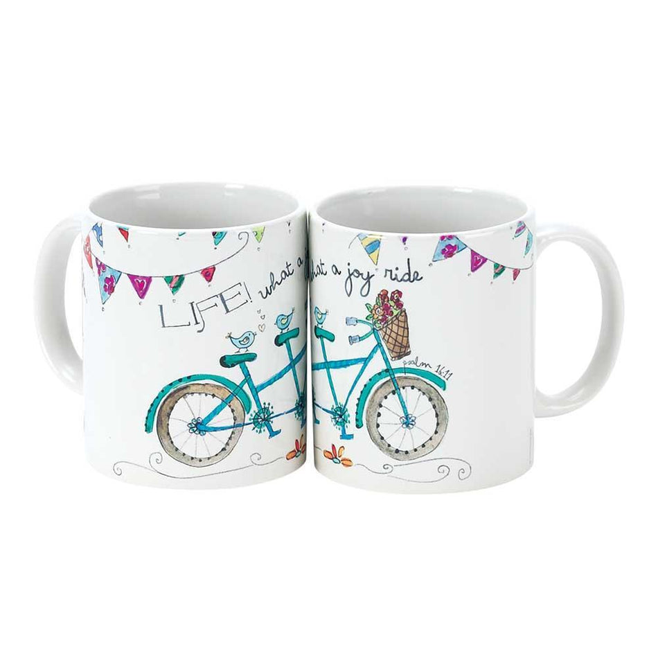 Life What a Joy Ride Bicycle Psalm 16:11 White 11 Oz. Ceramic Coffee Cup Mug by Dicksons