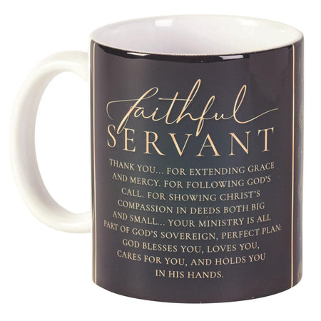 Faithful Servant Grey Patterned 11 ounce Ceramic Novelty Coffee Mug Cup by Dicksons