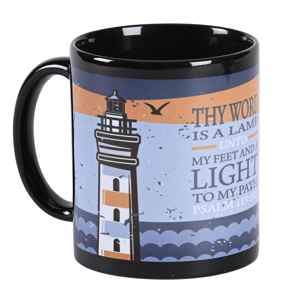 Inspirational Christian Coffee Cup Mug 11 Ounce Ceramic Lighthouse Thy Word by Dicksons