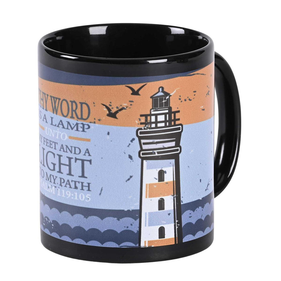 Inspirational Christian Coffee Cup Mug 11 Ounce Ceramic Lighthouse Thy Word by Dicksons, product view 2