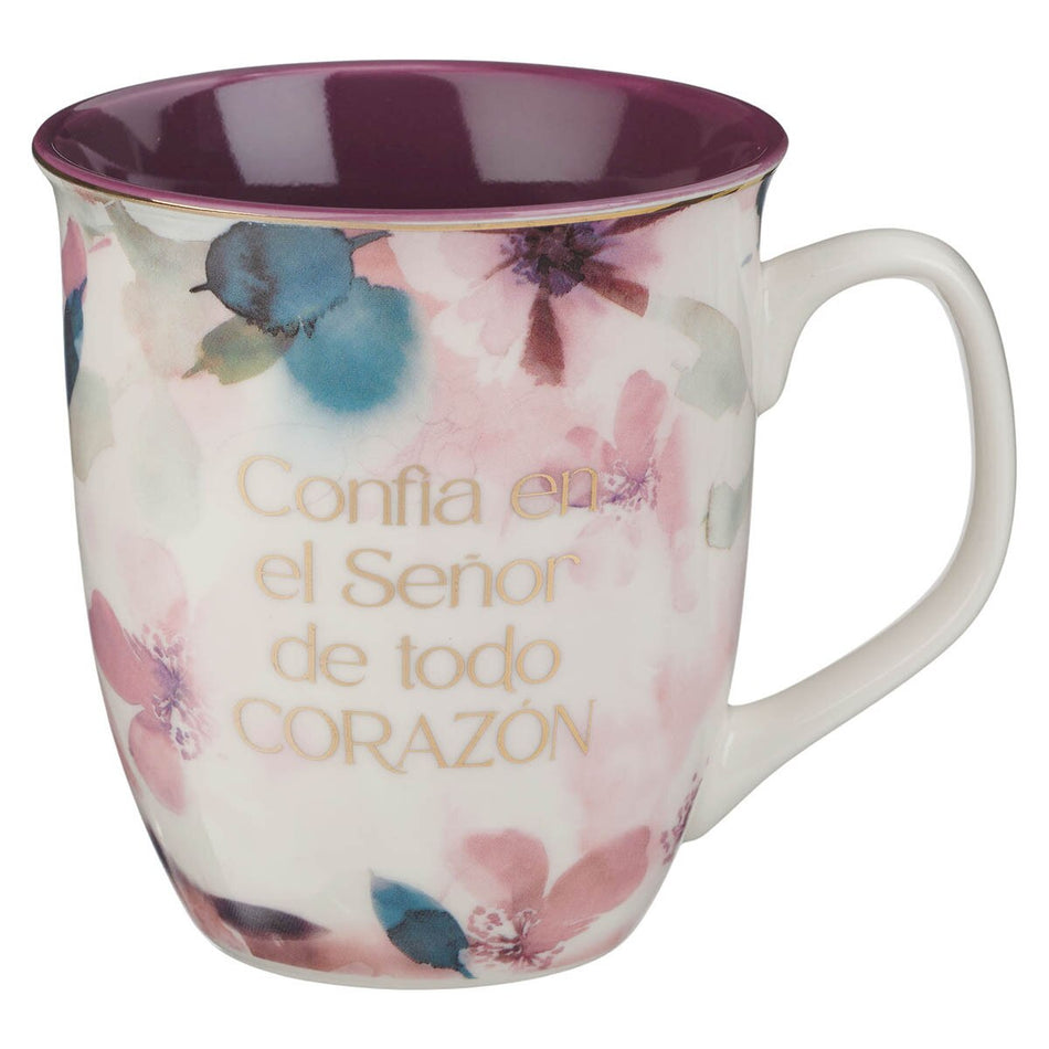 Taza “Confía en el Señor” Flor de ciruela – Prov 3:5