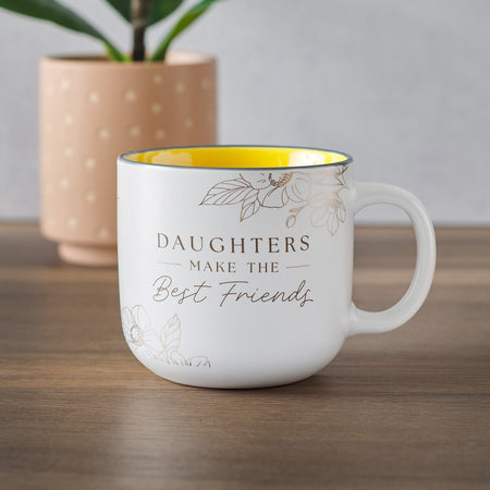 Daughters Make The Best Friends Ceramic Coffee Mug - Proverbs 3:15 by Christian Art Gifts, product view 4
