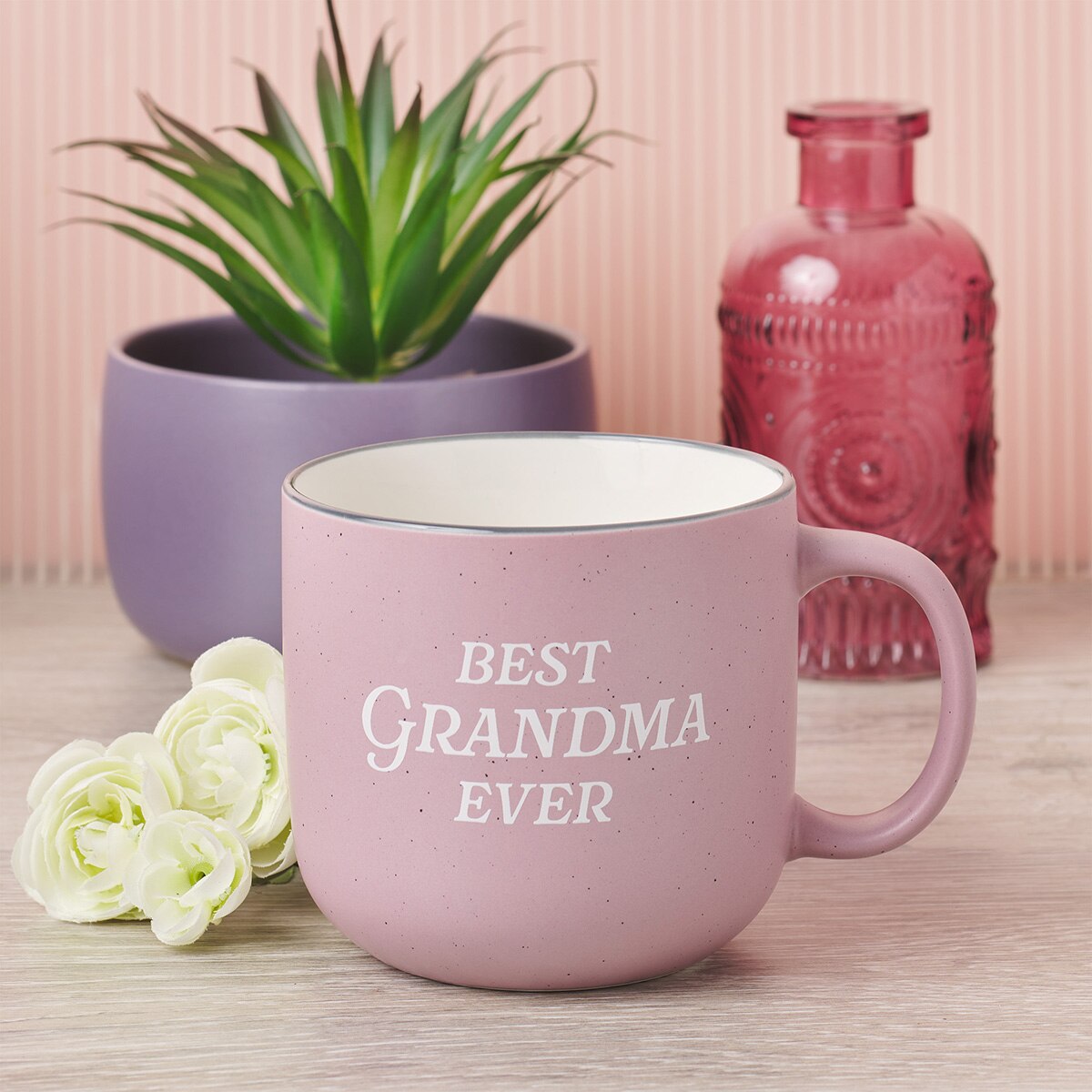 Best Grandma Ever Pink Ceramic Coffee Mug - Psalm 103:17 by Christian Art Gifts, product view 4