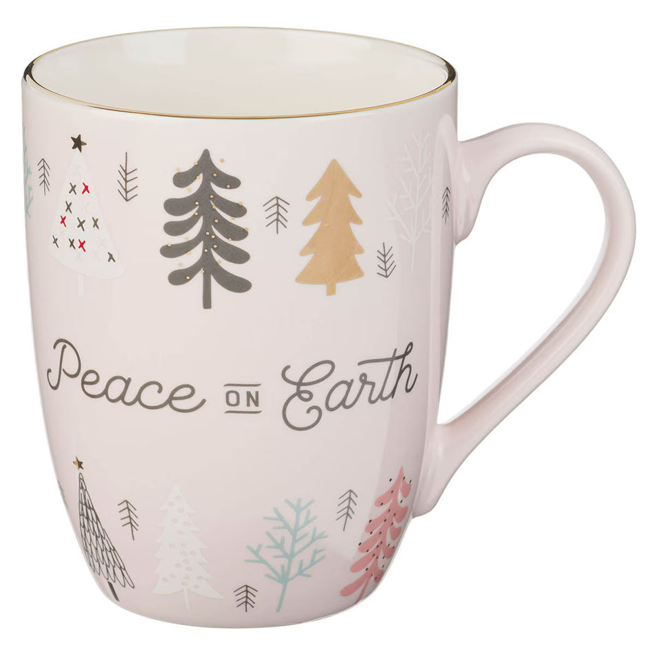 Peace on Earth Pink Ceramic Mug - Luke 2:14