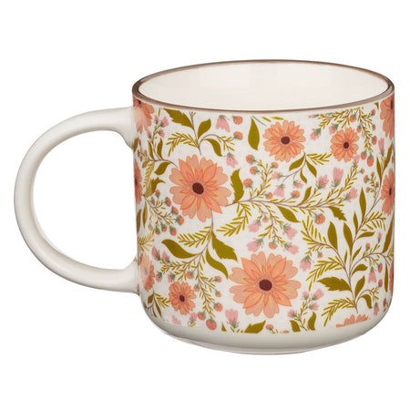 Trust in the Lord Coral Cascade Ceramic Coffee Mug - Isaiah 40:31 by Christian Art Gifts, product view 2