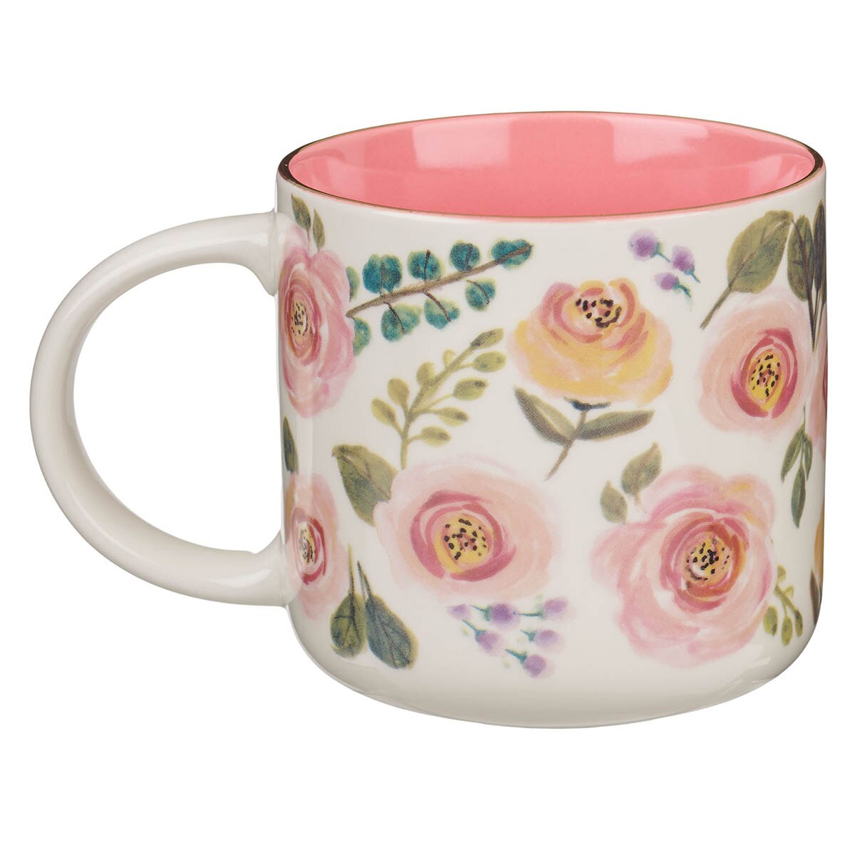 You’re Amazing Pink Floral Ceramic Coffee Mug by Christian Art Gifts, product view 2
