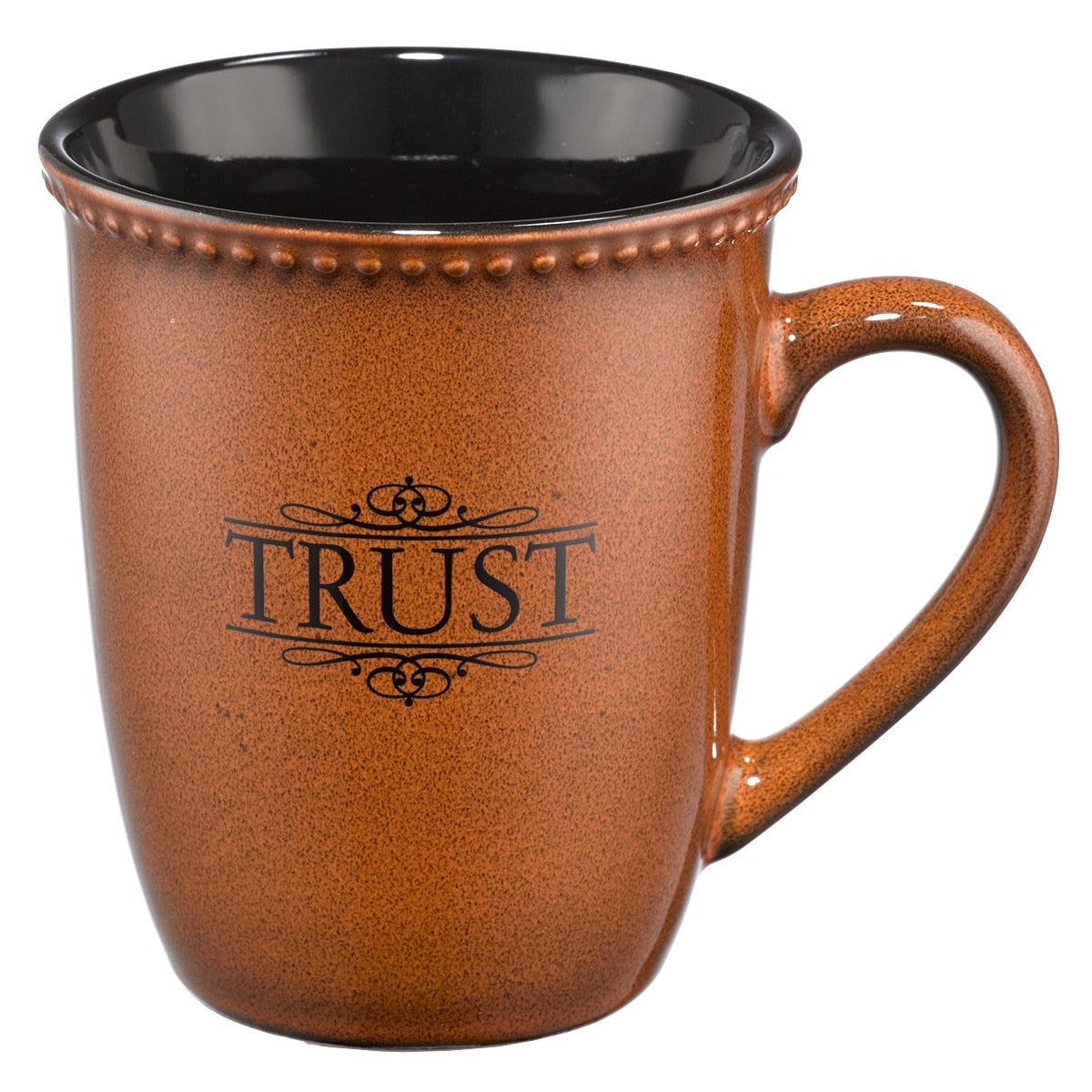 Trust Saddle Tan Stoneware Coffee Mug - Psalm 91:2 by Christian Art Gifts