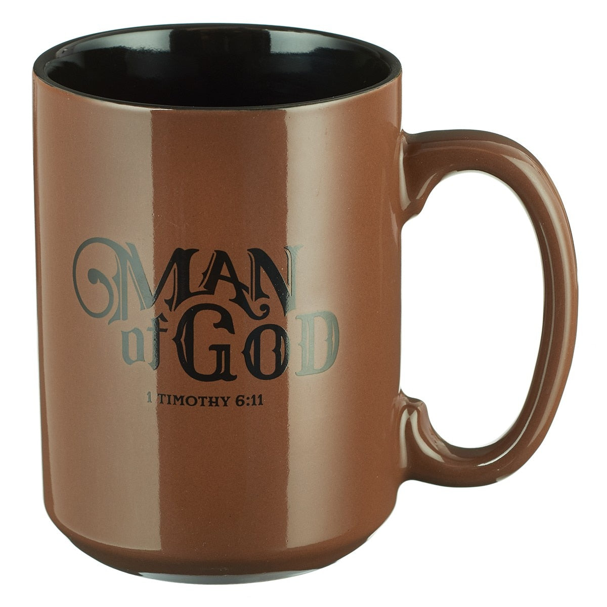 Man of God Brown Coffee Mug - 1 Timothy 6:11 by Christian Art Gifts
