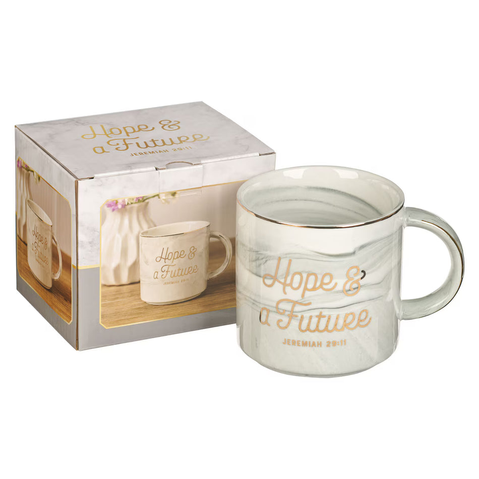 Hope and a Future White Ceramic Coffee Mug - Jeremiah 29:11