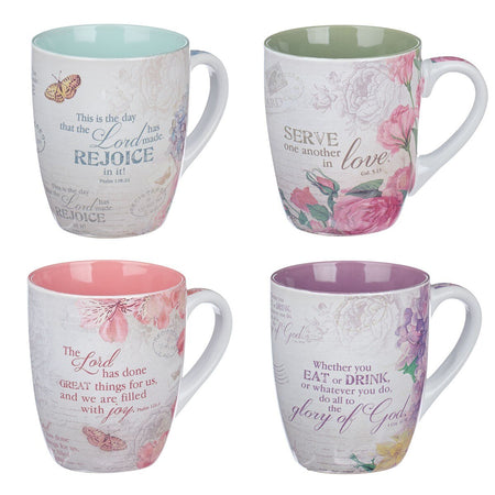 Floral Inspirations Four-piece Coffee Mug Set by Christian Art Gifts