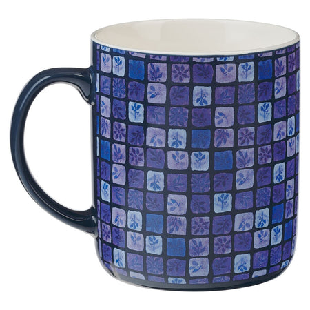 Blue Floral Tile Ceramic Mug Set by Christian Art Gifts, product view 6