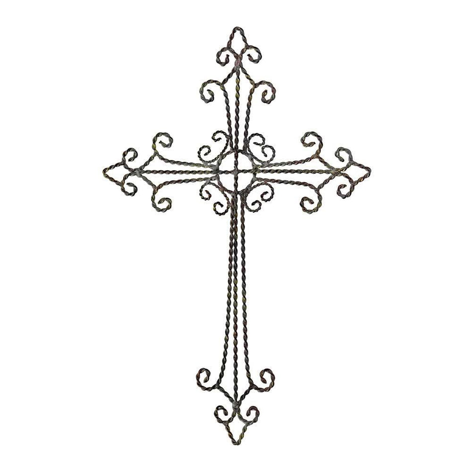 Antique Gray 17 x 12 inch Metal Wall Cross by Dicksons, product view 2