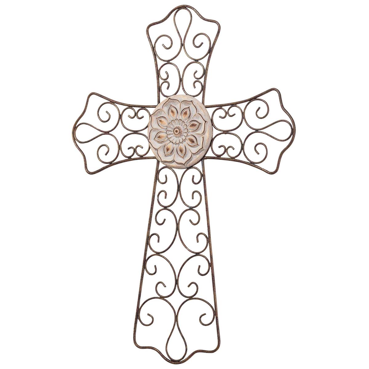 Metal Wall Cross Patina Finish 19.5in by Dicksons, product view 2