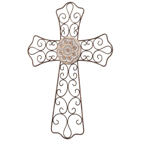 Metal Wall Cross Patina Finish 19.5in by Dicksons, product view 2