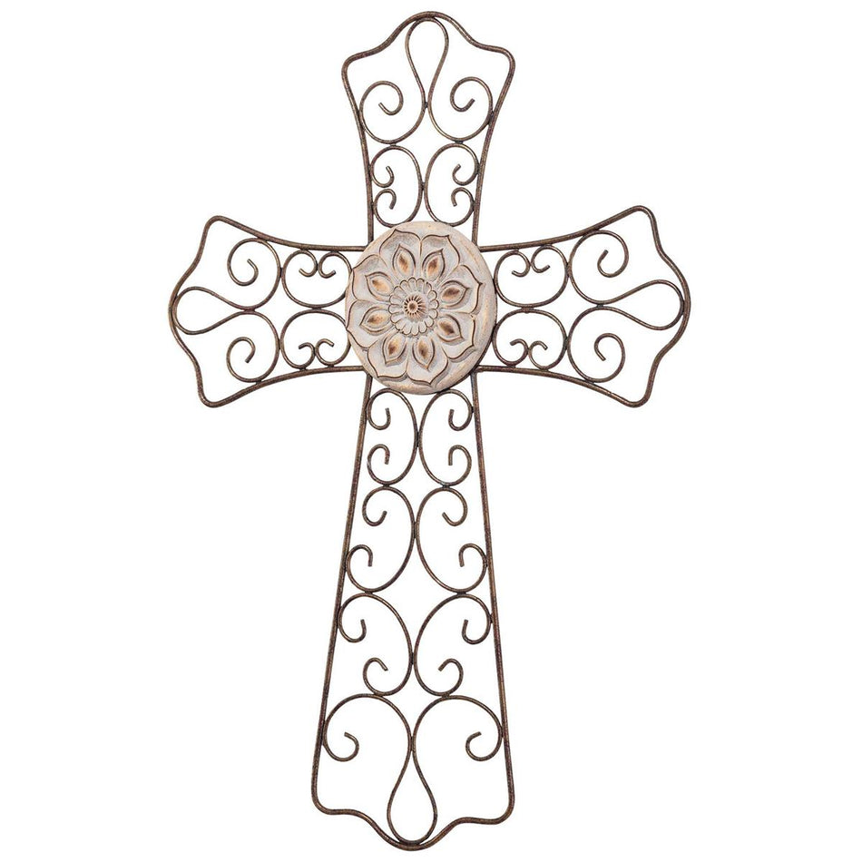 Metal Wall Cross Patina Finish 19.5in by Dicksons, product view 2