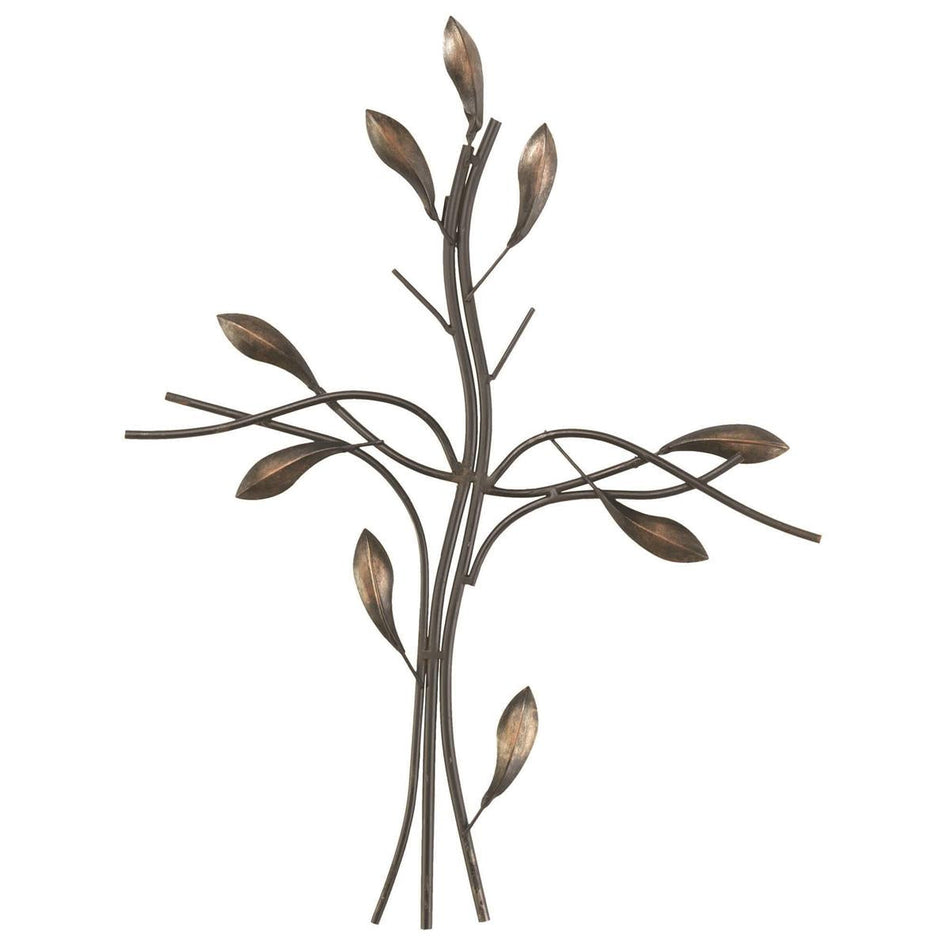 Tree Design Distressed Finish Leaves Black 22 x 17.25 Metal Wall Cross by Dicksons