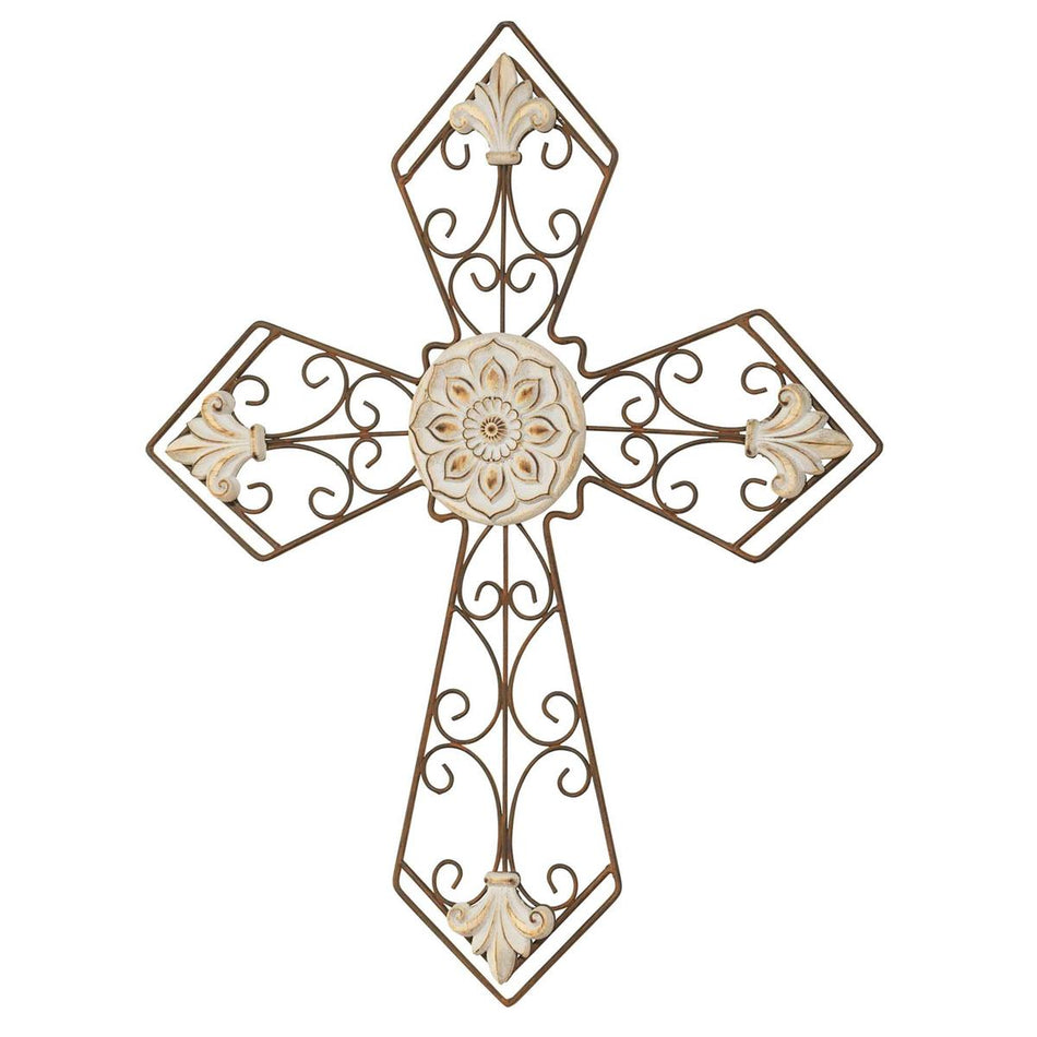Wall Cross Metal Patina Finish 20.5h by Dicksons