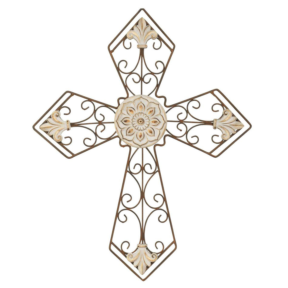 Wall Cross Metal Patina Finish 20.5h by Dicksons, product view 2