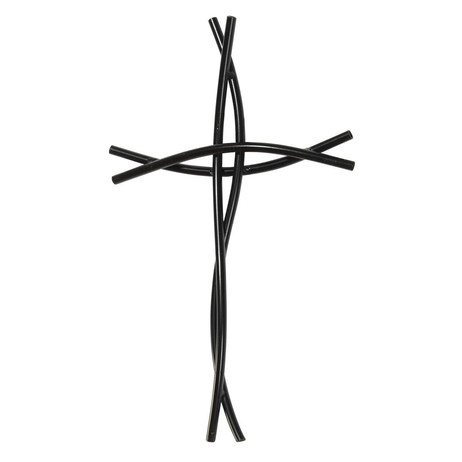 Wall Cross Metal Braided Black 15.75h by Dicksons