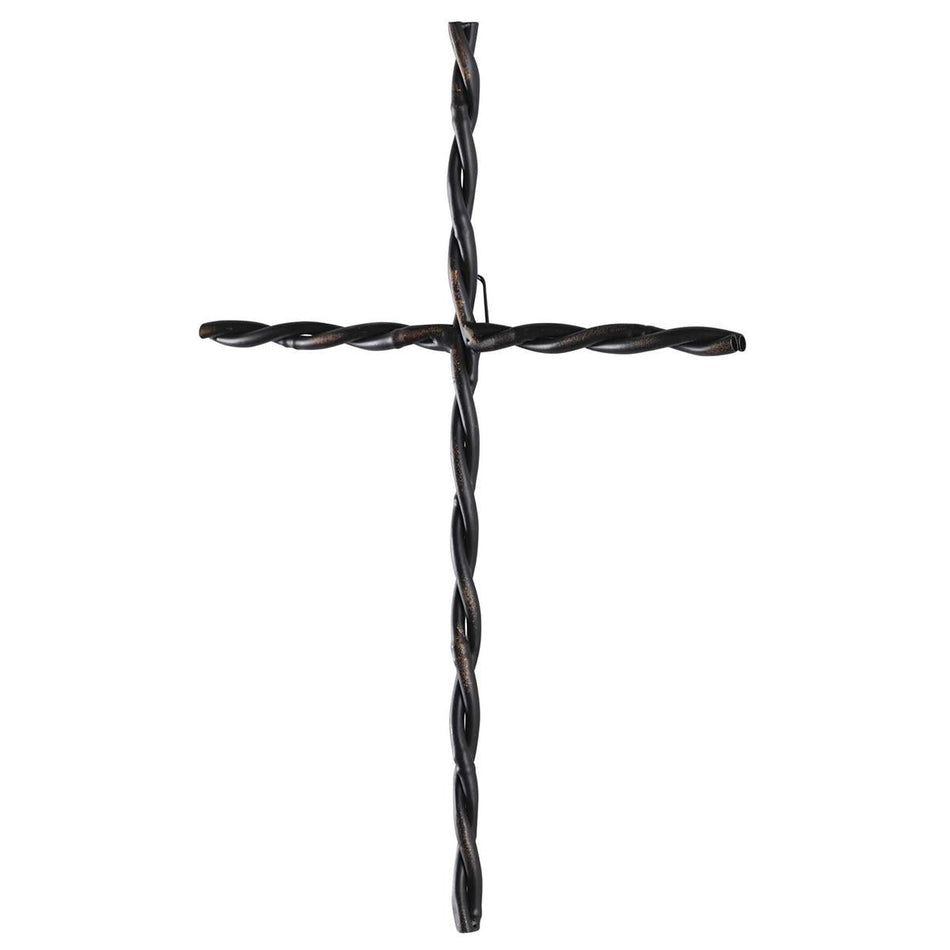 Wall Cross Black Twisted Metal 15.5H by Dicksons, product view 2