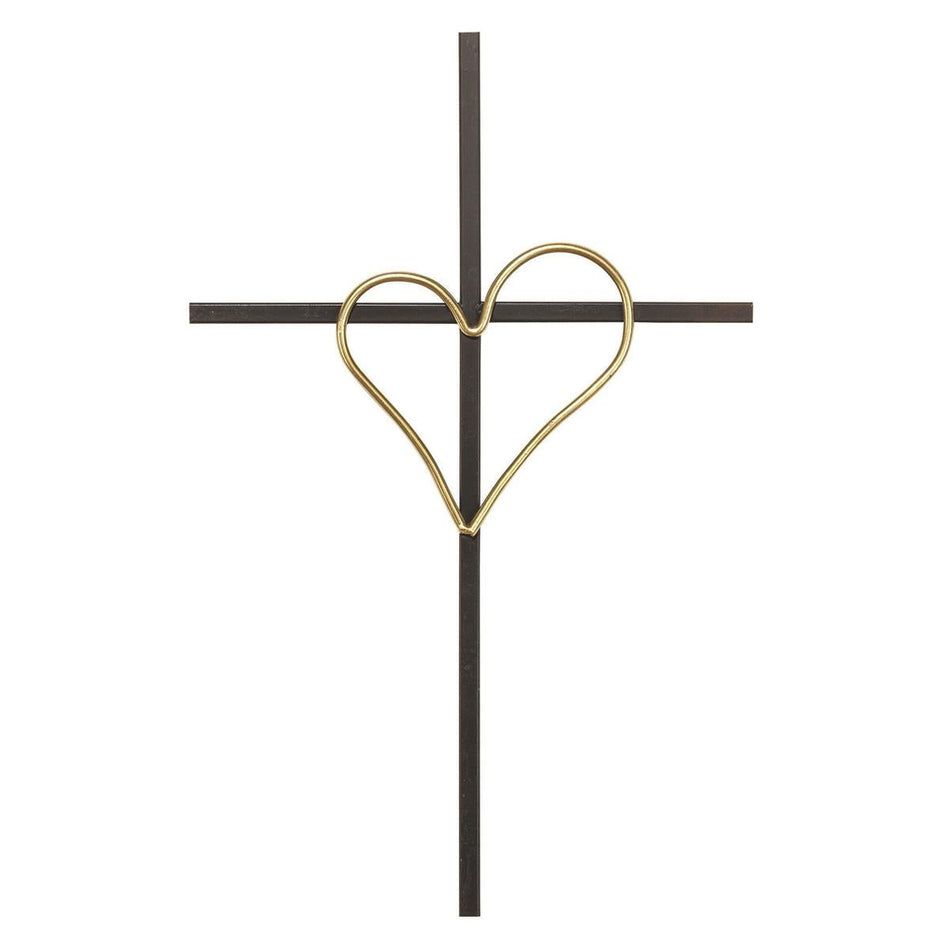 Black Metal Wall Cross 20" Open Heart by Dicksons