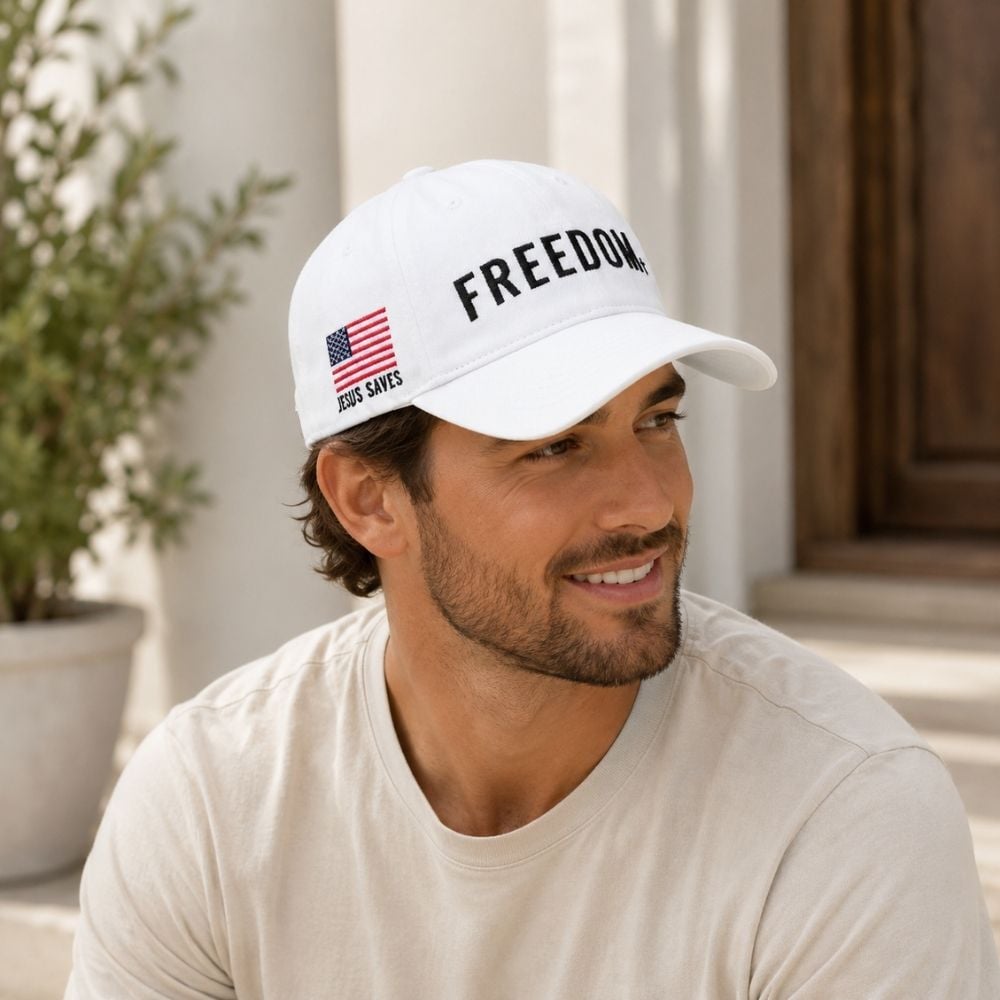 Freedom Black/White Cap by Swanson Christian Products, product view 7