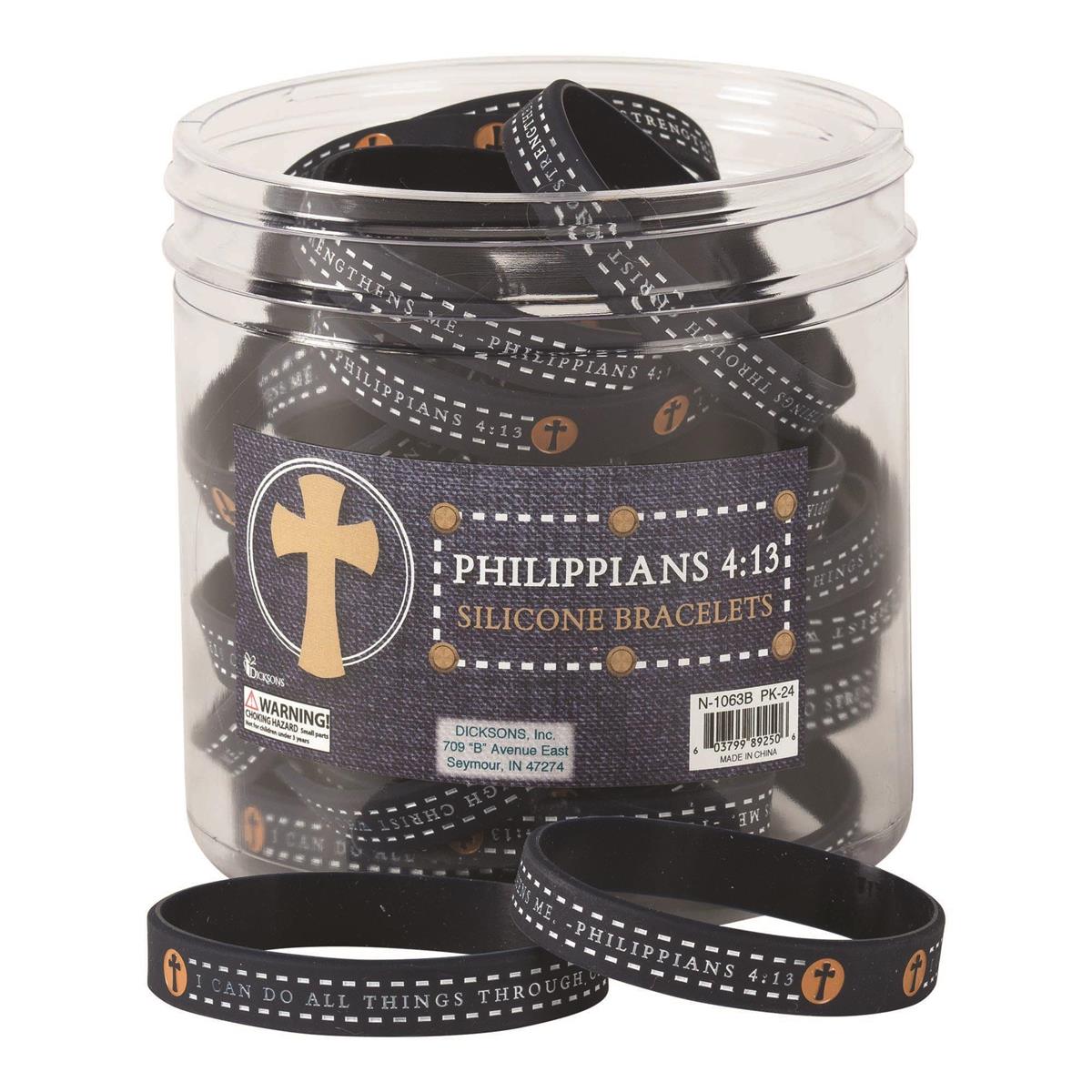 Bracelet Silicone I Can Do Ph 4:13 2 Assorted 7/16" by Dicksons