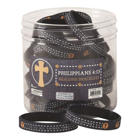 Bracelet Silicone I Can Do Ph 4:13 2 Assorted 7/16" by Dicksons