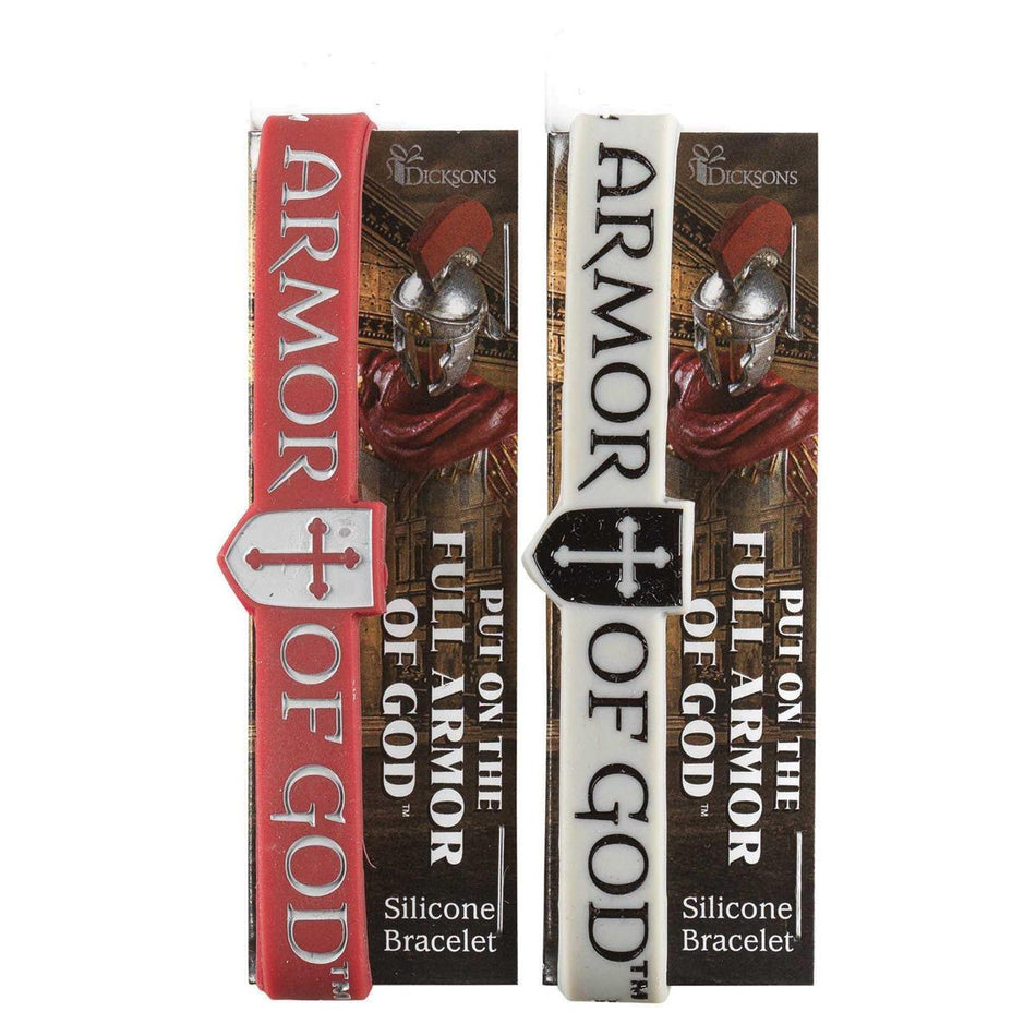 Put on Full Armor Red White One Size Silicone Fashion Stretch Bracelet by Dicksons